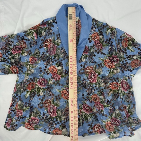 Victoria's Secret Vintage Gold Label Floral Semi-Sheer Pajama Top SZ M - Picture 7 of 7